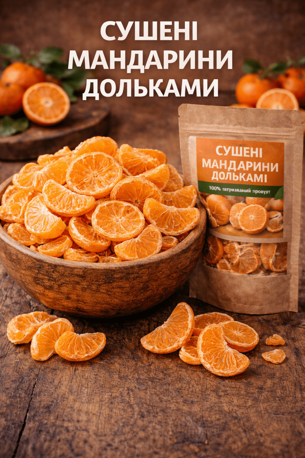 Сушені мандарини дольками — натуральний солодкий перекус