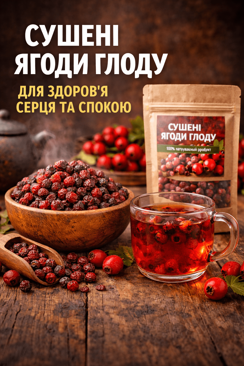 Сушені ягоди глоду — ароматний натуральний продукт