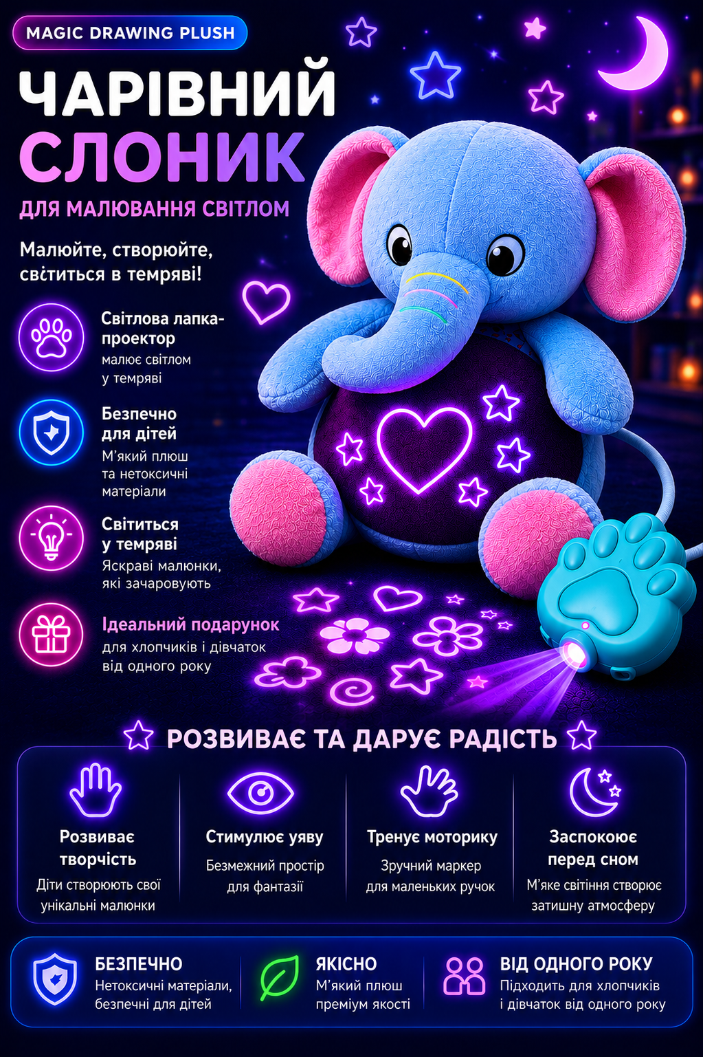 Чарівний слоник для малювання світлом