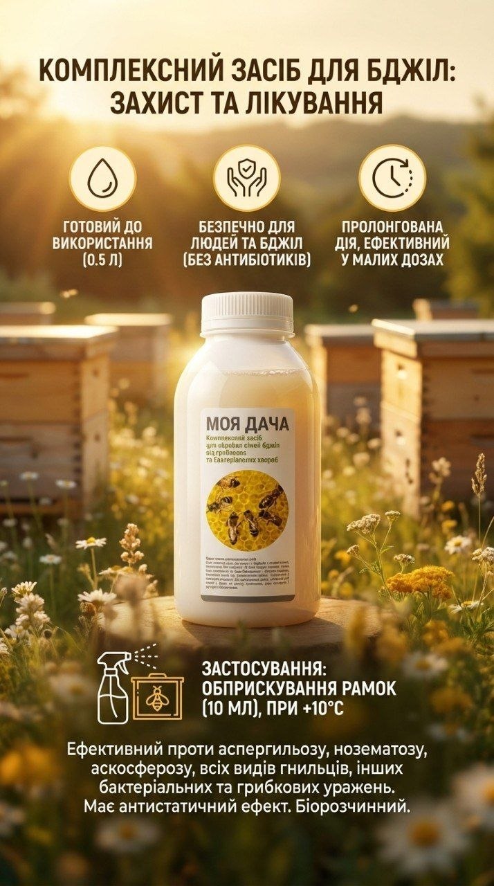 Професійний засіб для обробки вуликів та сімей бджіл