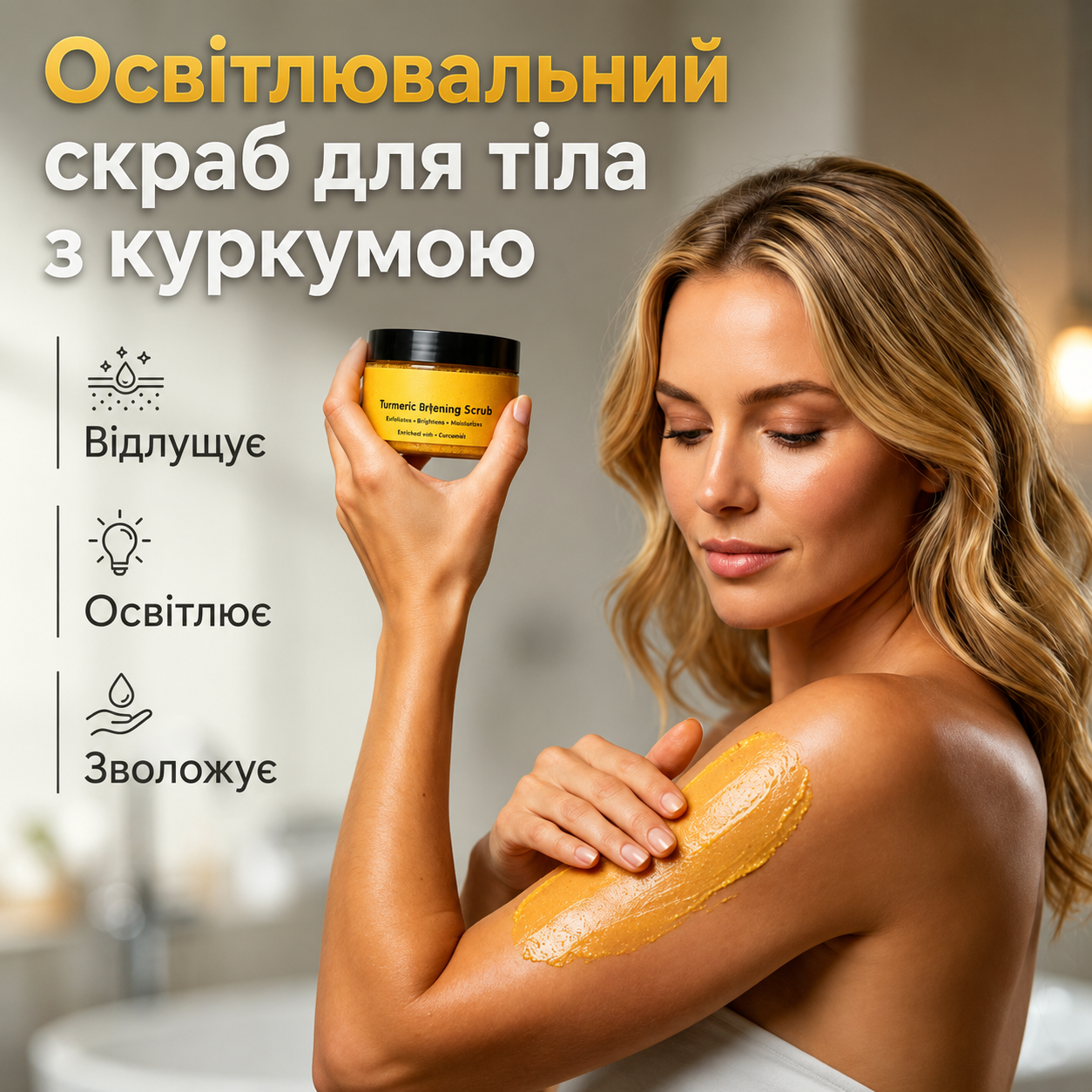 Відлущувальний скраб для тіла з куркумою