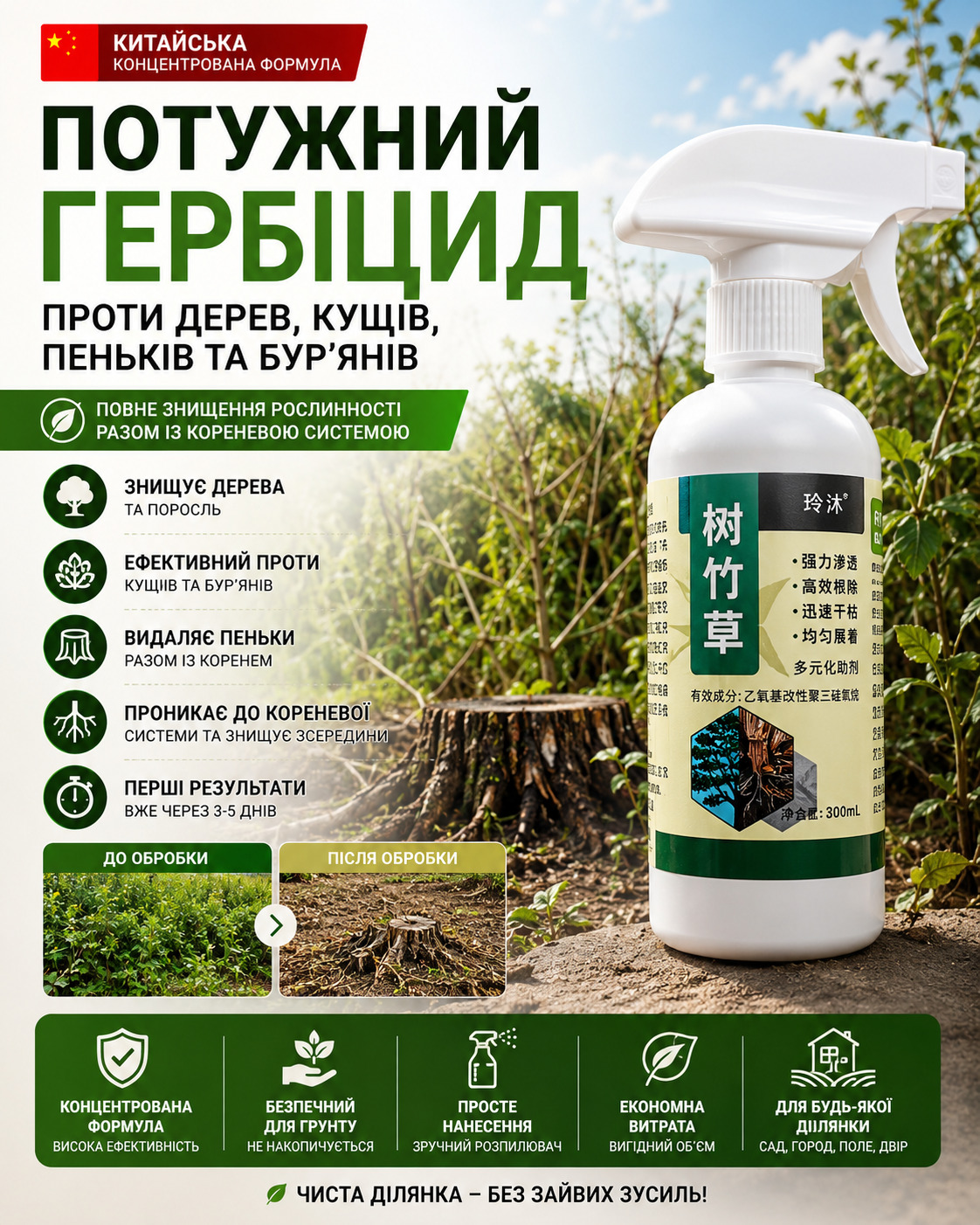 гербіцид для знищення дерев, кущів та порослі