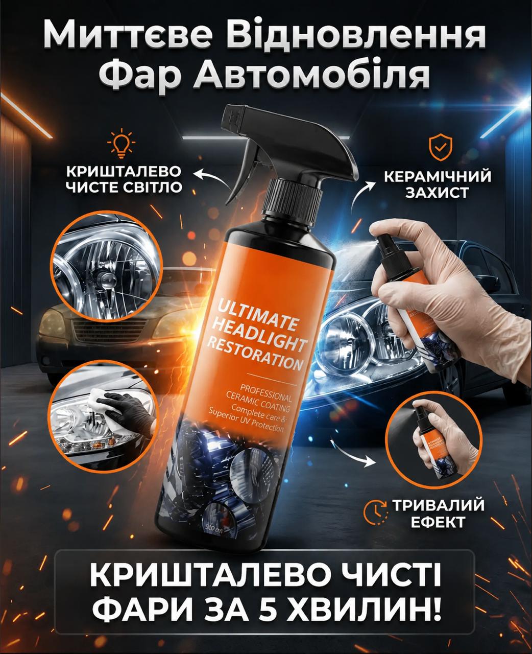Миттєве Відновлення Фар Автомобіля
