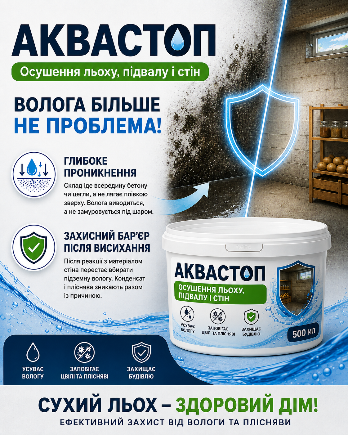 🧱 Позбавтеся вологи та плісняви у льоху чи підвалі за лічені хвилини!