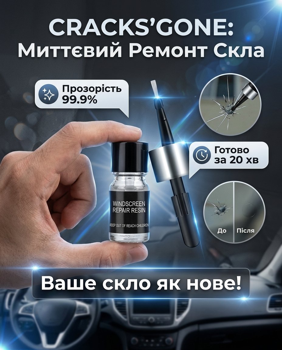 CRACKS'GONE: Миттєвий Ремонт Скла